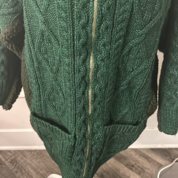 Rebell’s NWOT Cable Knit Thick Sweater Fleece Hoodie Jacket -Unisex - Picture 5 of 17